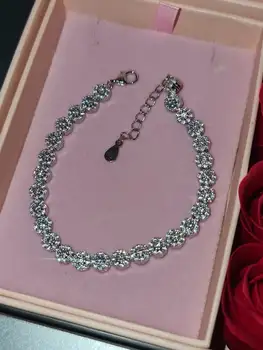 

925 sterling silver bracelet with clover with enamel