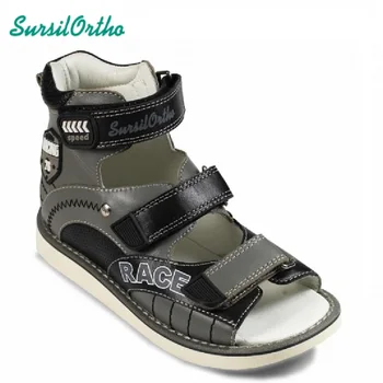 

Sursilortho/антивальгусные orthopedic sandals genuine leather Velcro open V (антивальгусная shoes)