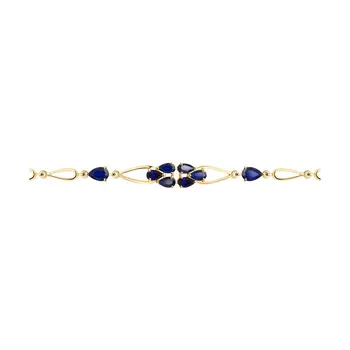 

Sokolov bracelet in gold with blue corundum, fashion jewelry, 585, women's male