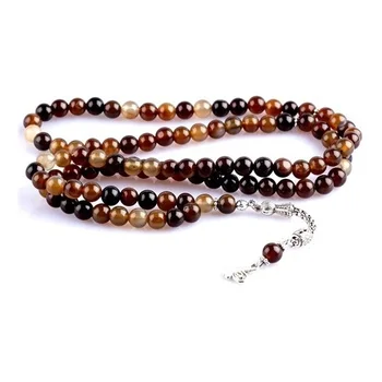 

IDEAL Coffee Variegated Agate Stone 8 Mm Sphere Cut 99 Pieces Natural Stone Rosary