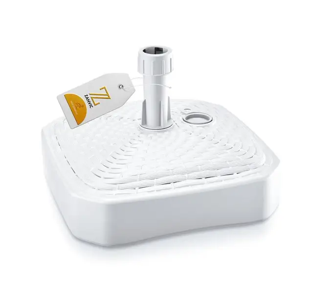 ZANVIC umbrella Bases made of high quality polyethylene with refillable capacity of 18 litres Deska Quadro 39cm White