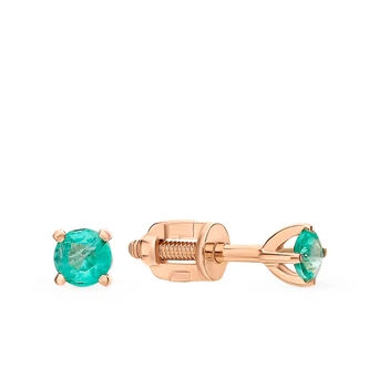 

Gold earrings with emeralds sunlight sample 585 test