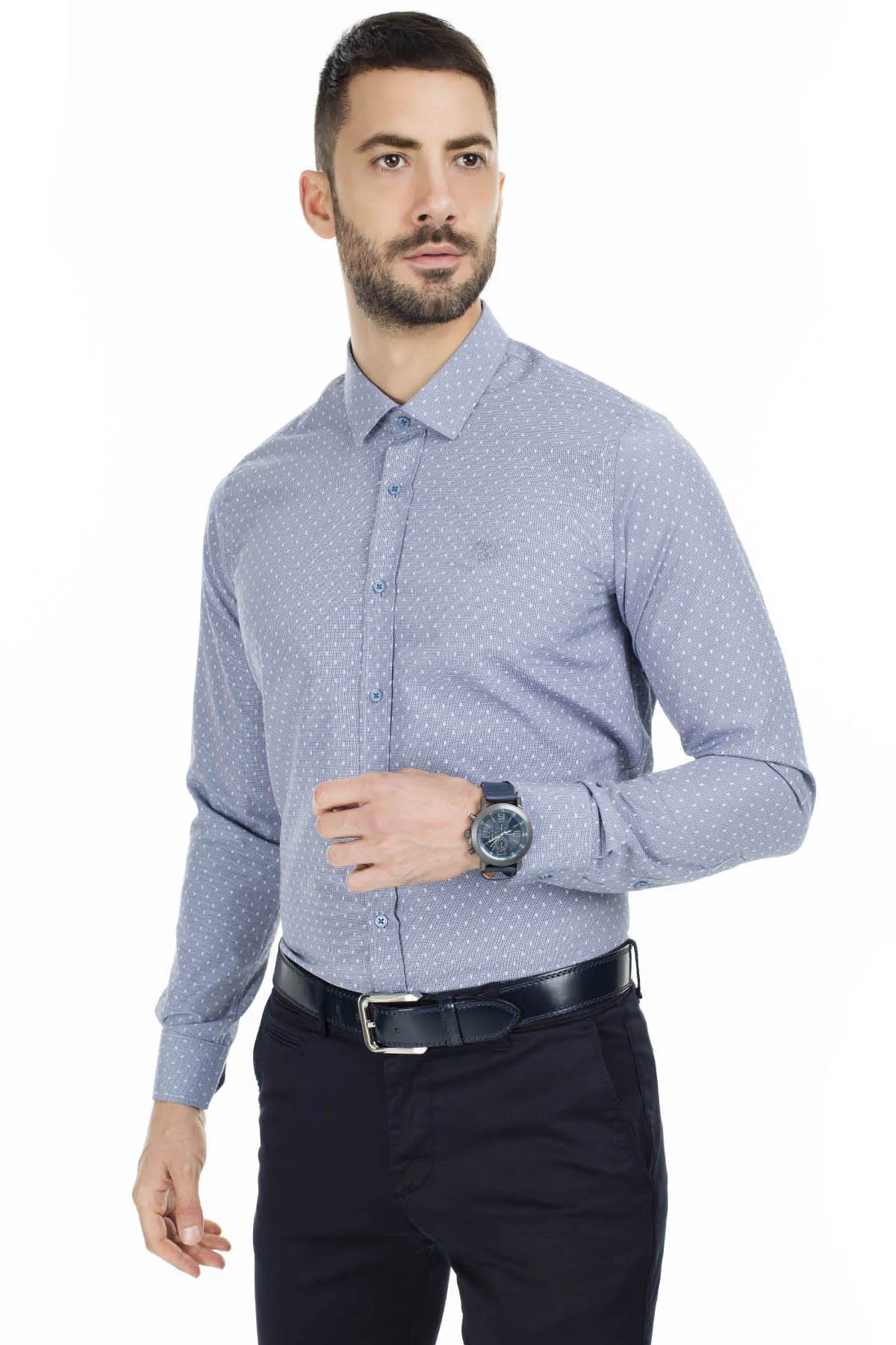 Сабри изготовленный на заказ Slim Fit рубашка с длинными рукавами, мужская рубашка с длинными рукавами, с рисунком 5431640D