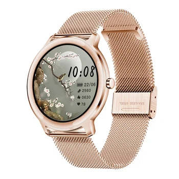 Super Slim Fashion Women Smart Watch 2021 Full Touch Round Screen Smartwatch for Woman Heart Innrech Market.com