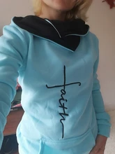 Hoodies Sweatshirts Pullovers Long-Sleeve Warm Christmas Autumn Winter Faith Women Casual