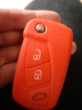 Funda de silicona para la llave del coche para Ford KA MK2 2008-2016 3 botones del mercado plegable titular de llavero funda de mando a distancia Protector de la cubierta