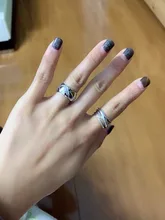 Anillo abierto de 100% Plata de Ley 925 para mujer, diseño de onda Irregular minimalista, joyería de Color dorado, bisutería de cumpleaños