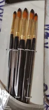 5 unids/set pelo de Nylon pincel para óleo conjunto de Ronda avellana Ángel de acrílico aprendizaje DIY acuarela pluma arte suministros de pintura