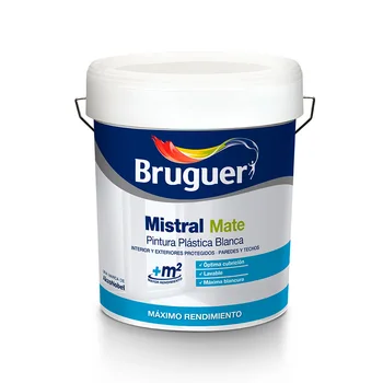 

MISTRAL matte white plastic paint 15 litres for INTERIOR and EXTERIOR BRUGUER