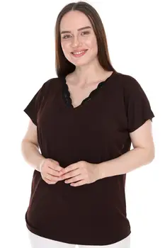 

Lir Female Large Size Blouse Coffee 2299