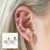 Boucles d'oreilles en argent Sterling 925 pour femme, bijoux fins, minimalistes, à paillettes, lune, Piercing, anniversaire de mariage ► Photo 2/6