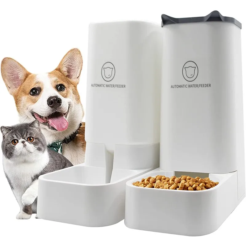 

Dog Bowl Accessories Automatic Pet Food Feeder Water Self-Dispensing Gravity Bundle Station Device Cat Supplies Puppy Bottle