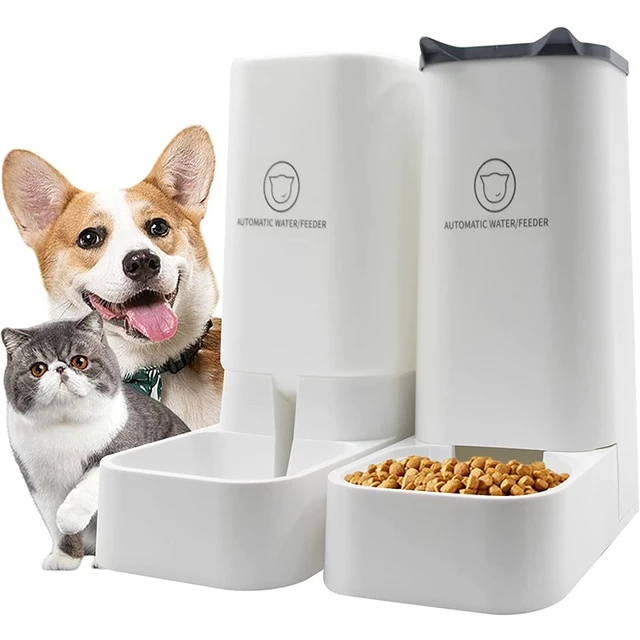 Automatic Cat Feeder Gravity Dog Feeder and 1 Gallon Pet Feeder