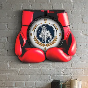 

Personalized Boxer Themed Wooden Wall Clock-4