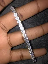 Pulsera de boda para hombre y mujer, de lujo, de 4mm, Circonia cúbica, Pulseras de tenis, cadena con diamantes de cristal, Color dorado y plateado