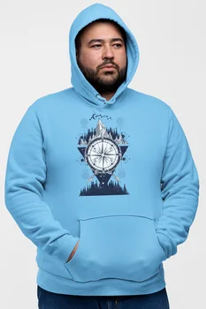 

Angemiel Wear Cosmic Compass Mountain And Stars Blue Men 'S Hooded Sweatshirt