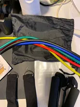 Bandas de resistencia de látex para entrenamiento físico, cintas elásticas con tubos de goma y tiradores para fitness, yoga y crossfit, material para ejercicios de tonificación muscular, set con 11 unidades