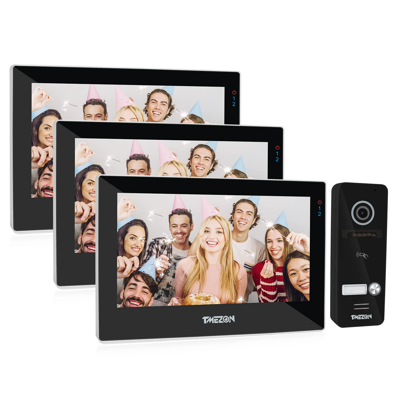 screen intercom TUYA TMEZON WiFi Video Doorphone Doorbell Intercom 7 Inch 1080P Touchscreen Monitor WithWired Camera(2M1C) APP/Swipe Card Unlock gate intercom systems with camera Door Intercom Systems