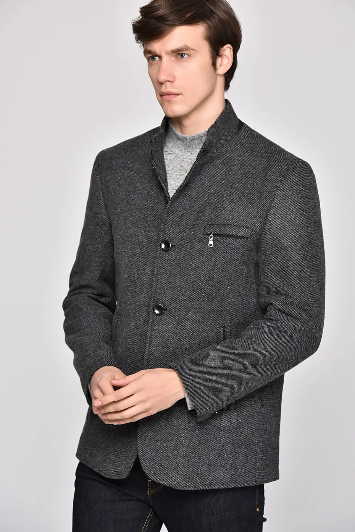 Dewberry мужские узорчатые антрациты Coat-1160001P8209