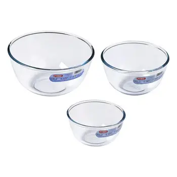 

Set of bowls Pyrex Transparent Borosilicate Glass (3 pcs)
