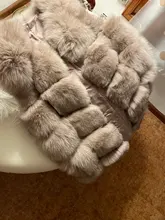 Vest Jacket Real-Fur-Coat Natural Winter Fashion Womens High-Quality Luxurious Fox-Fur