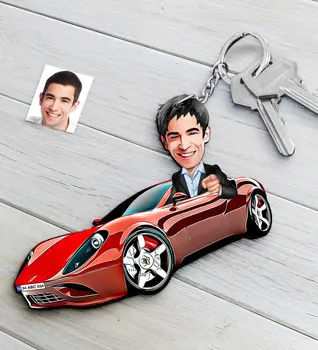 

Personalized Mr Ferrari 458 Figured Platter Wooden Cartoon Keychain