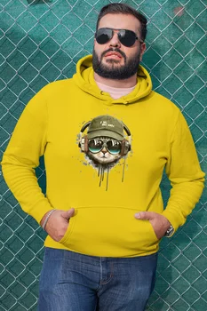 

Angemiel Wear Street Style Cat Yellow Men 'S Hooded Sweatshirt