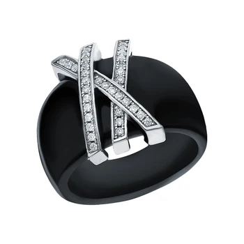 

Silver ring with ceramics and cubic zirconia sunlight sample 925