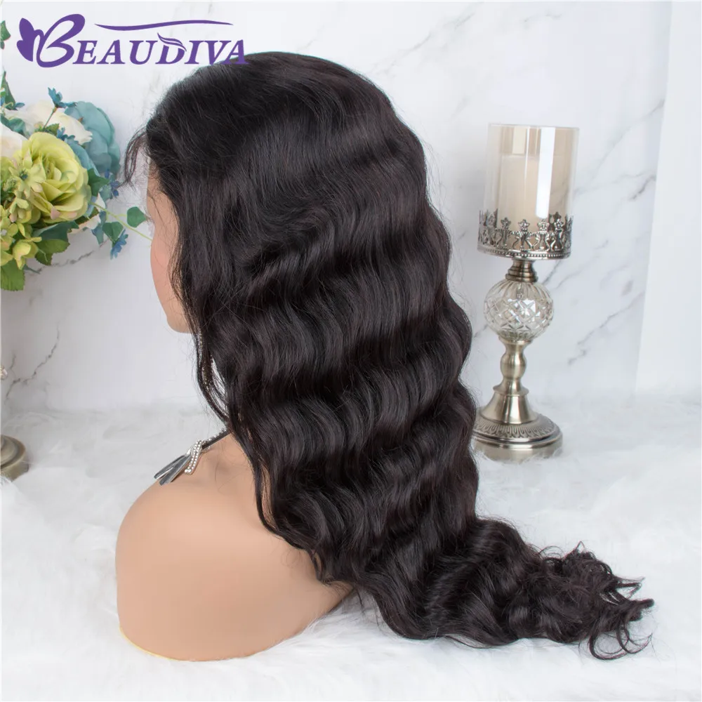 Beaudiva 360 парик из натуральных волос на кружевной основе, предварительно выщипанный с детскими волосами, свободный волнистый парик 360 кружевных фронтальных париков