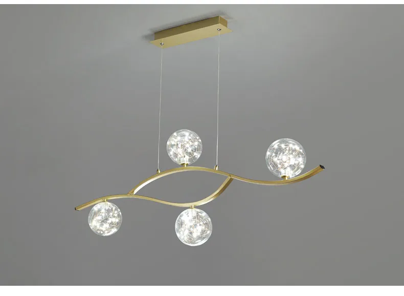 Modern Nordic Star Design LED Chandelier For Dining Room Kitchen Living Room Bedroom Ceiling Pendant Lamp Gold Glass Ball Light mini chandelier