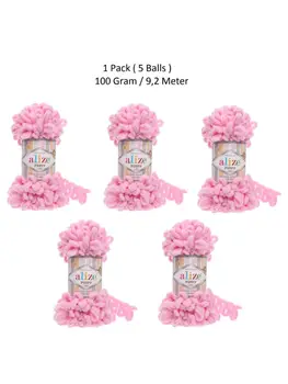 

Thread 1 Pack ( 5 Balls ) Alize Puffy Hand Knitting Yarn Colour Number: 185 ( Pink )