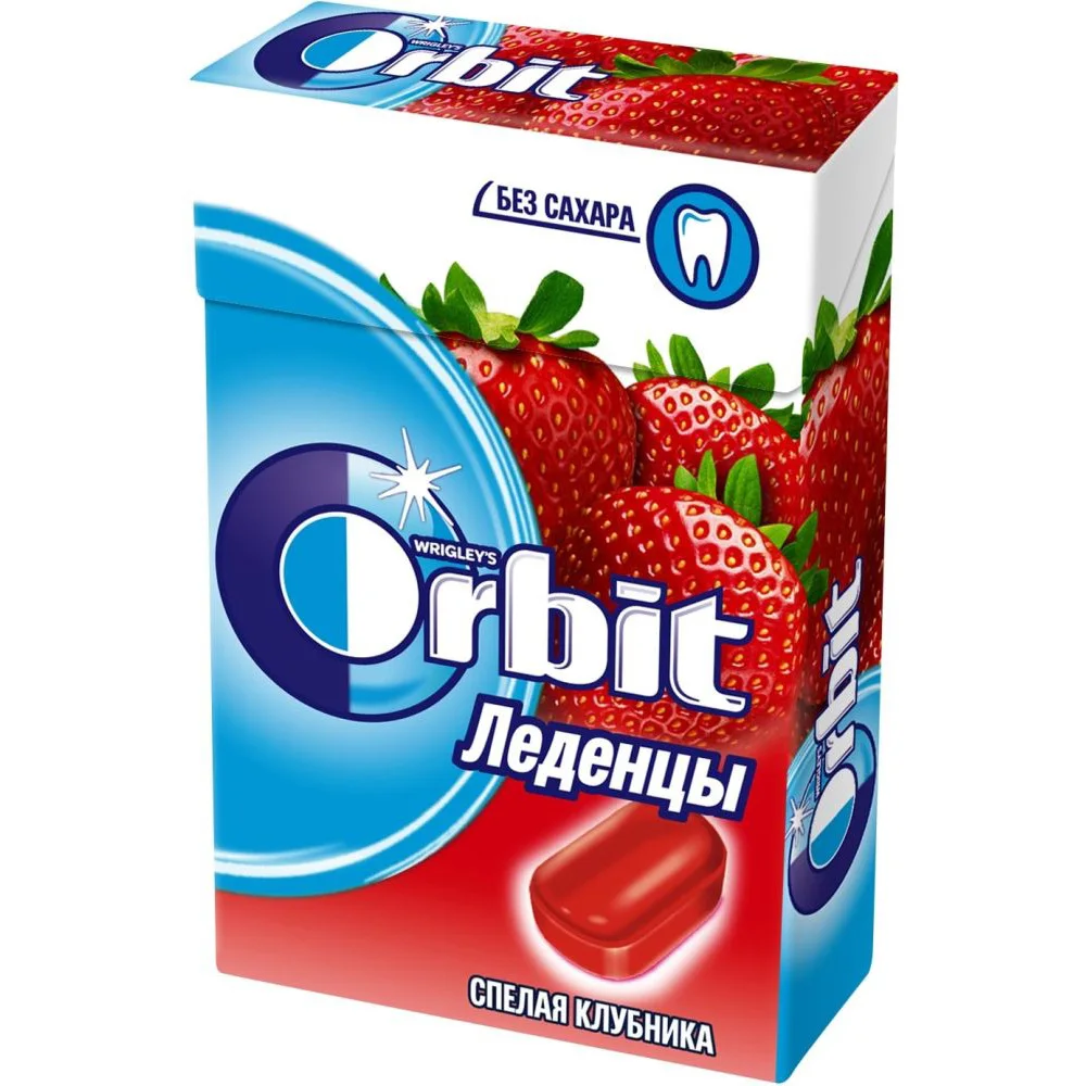 Orbit леденцы Спелая клубника 8 шт 35 гр|Конфеты карамель леденцы| |