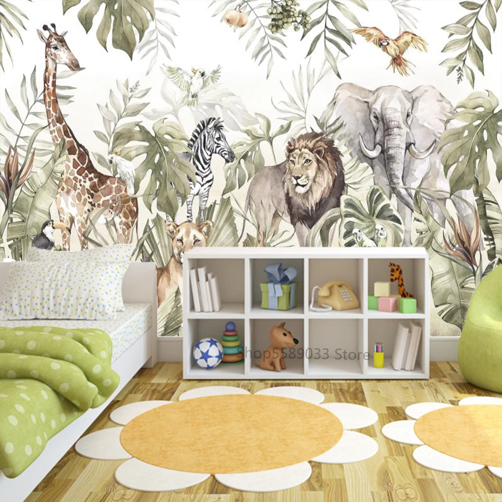 Custom Animals Tropical Plants 3D Wallpaper