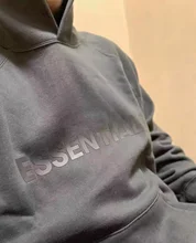 Sudadera con capucha para hombre y mujer, con estampado de letras reflectantes, bordada, de algodón, 100%