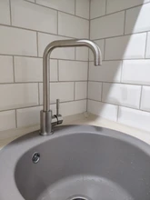 Leeme-grifo de acero inoxidable con un solo Mango para la cocina, rociador de un solo orificio, cepillado, L74998A-4 3