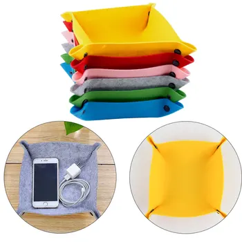 

Felt Foldable Storage Trays for Dice Table Games Key Wallet Coin Dice Tray Square Placemat Storage Box Desktop Decor Save
