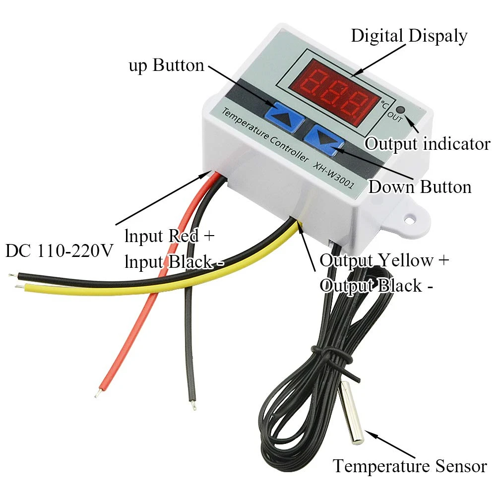 XH-W3001 Digital LED Control Temperature Microcomputer Thermostat Switch Thermometer New Thermoregulator 12V 24V 220V