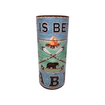 

Rebecca Furniture Umbrella Stand Blue Mdf Canvas Vintage Entrance 54x23x23