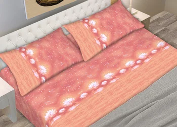 

Full bed sheets 100% cotton design Water Lily color Orange