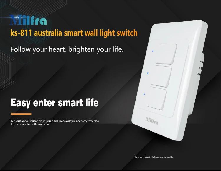 Smart US Wireless Kinetic Switch No Battery Wall Light Smart Switches,Remote  Control - Milfra