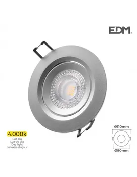 

Led Downlight recessed 5w 380 lumen 4.000k round frame Chrome edm