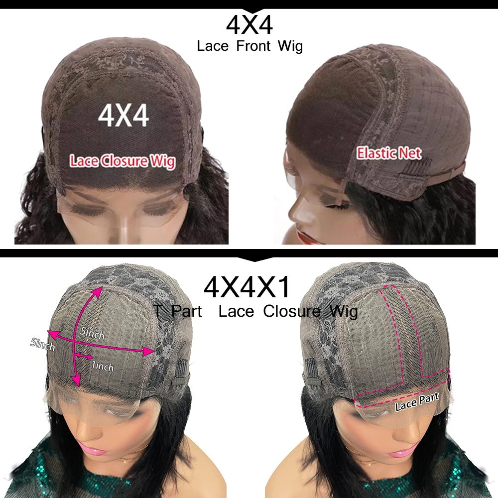 Curly Bob Brown 13x4 Lace Front Wig Human Hair Wigs 30 Color Preplucked With Baby Hair Brazilian Invisible Hairline Wig