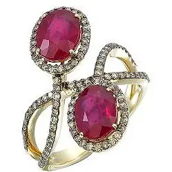 

Sargon jewelry ruby and diamond ring in Yellow Gold