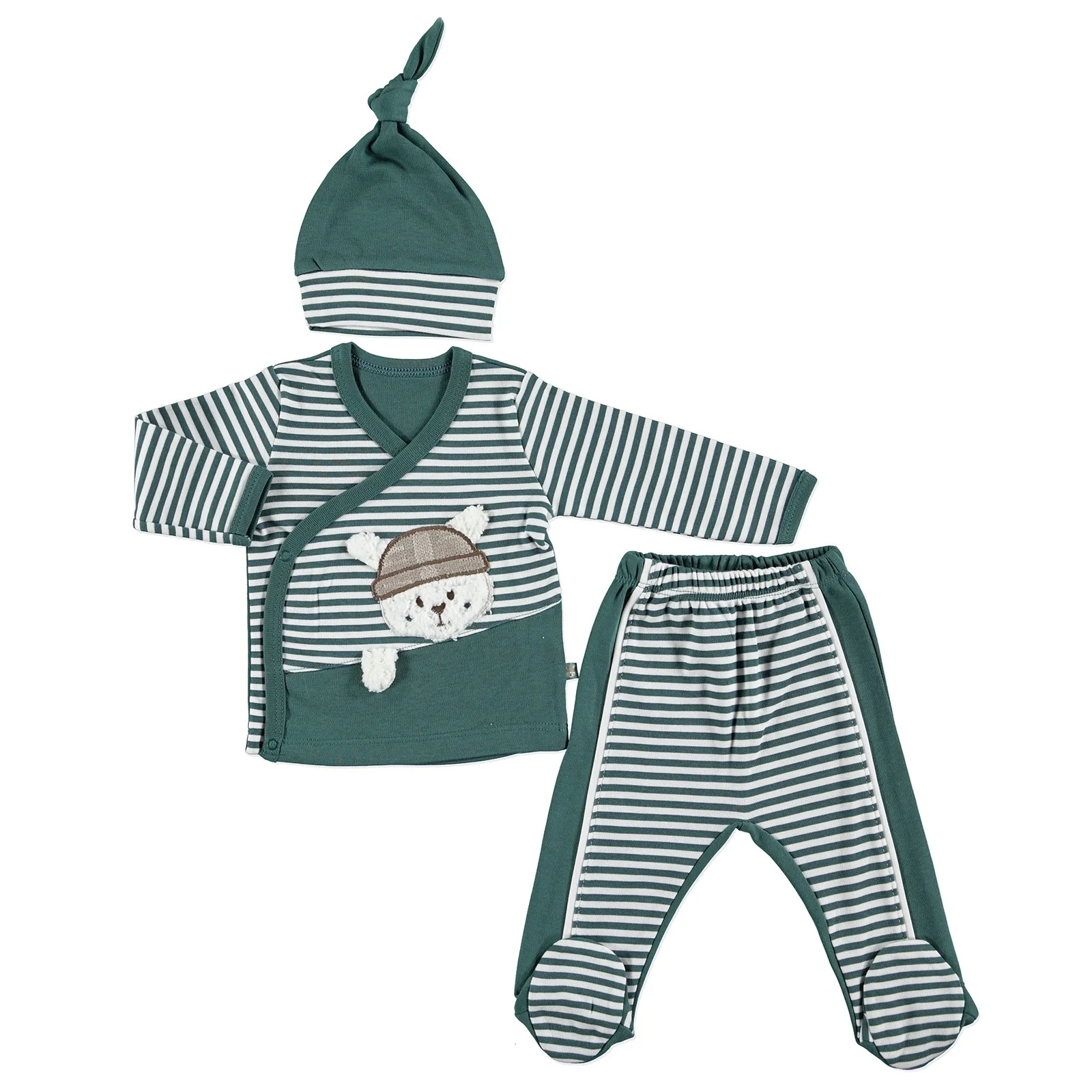 

ebebek Mymio Rabbit In Hat Baby Bodysuits Footed Pants 3 pcs Set