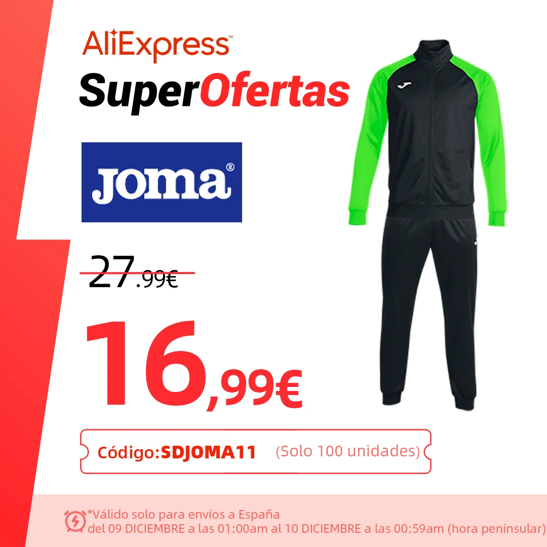 Joma Chándal Academy IV 101966 Chaqueta abierta cremallera Cuello alto Ajuste óptimo Comodidad Cintura elástica Entrenamiento Gym