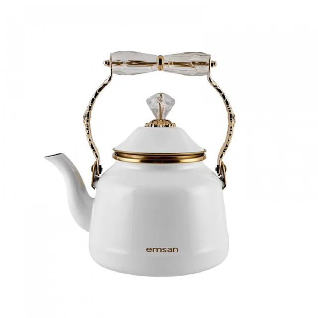 Zománc Vintage Teáskanna Teáskannák Öntése Forrásban Lévő Víz A Vízforraló Teákhoz Rozsdamentes Acél Márka 2600 Ml Egészségügyi Minőség Indukció - Image 2