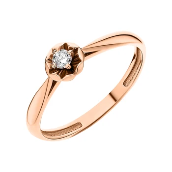 

Gold ring with diamonds sunlight sample 585