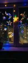 Lights Curtain-String Moon-Lamp Window-Decor Christmas Garland Fairy Icicle-Star LED
