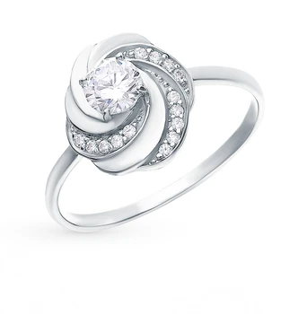 

Silver ring with cubic zirconia sunlight sample 925