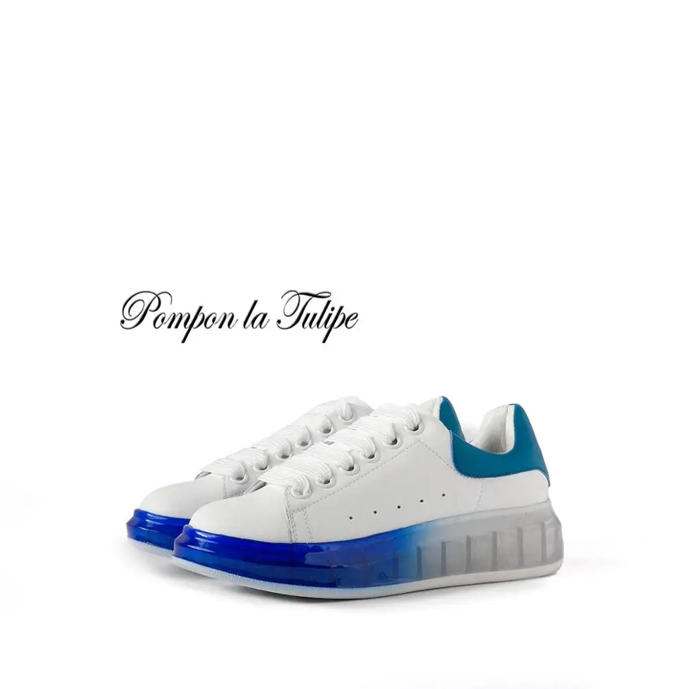 

BHS 9011242 Genuine Cow Leather Fashion Patchwork Pigskin 4CM Platform Sport Walking Running Training Casual Shoes Women Sneaker